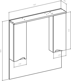 Зеркало-шкаф с подсветкой Bellezza Эйфория 100см фиолетовый 00000007203
