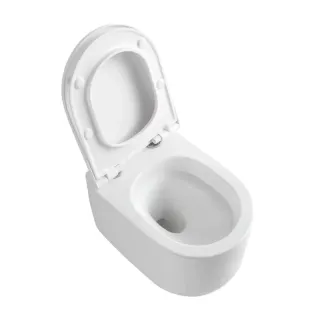 Подвесной унитаз Boheme Flow 969-SET-W безободковый смыв торнадо белый глянец