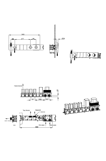 Встраиваемый смеситель для душа Boheme Zodiac Thermo 133-SYS-SGM с термостатом оружейная сталь