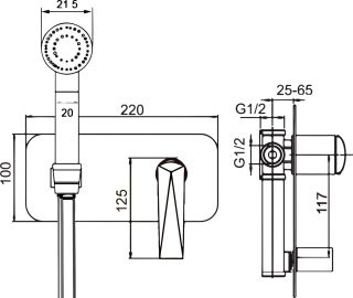 Гигиенический душ Boheme Venturo со смесителем белый/хром 377-W