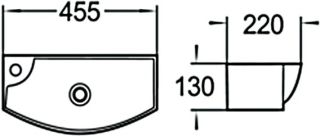 Раковина подвесная SantiLine SL-2013L 45см левая белый
