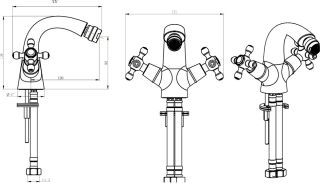 Смеситель для биде Boheme Camelia бронза 296-Camelia