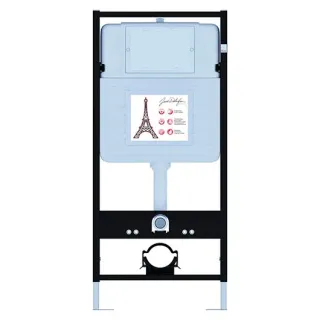 Инсталляция Jacob Delafon E21731RU-CP с безободковым унитазом Aleo сиденье с микролифтом клавиша смыва хром