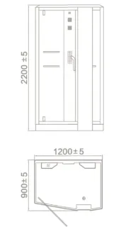Душевая кабина Orans SR-89105RS 89105RBLH 120x90 см профиль чёрный стекло прозрачное