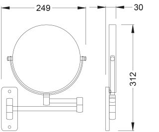 Зеркало Timo Saona чёрный 13076/03