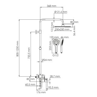 Душевой комплект WasserKRAFT A185.254.155.WM белый
