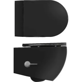 Подвесной унитаз Isvea Infinity 10NFS1005I-2N безободковый с функцией биде чёрный матовый