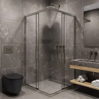 Душевой уголок Timo T37 100x100 см никель