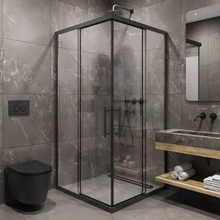 Душевой уголок Timo T40 90x90 см чёрный