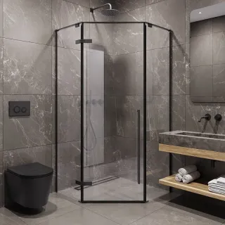 Душевой уголок Timo T70 90x90 см чёрный