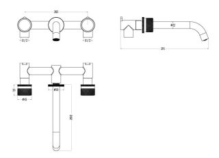 Встраиваемый смеситель для раковины Boheme Stick Spirale 152-2-MG.4 золото матовое