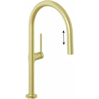 Смеситель для кухни Kludi Reef 50851N075 с выдвижным изливом брашированное золото