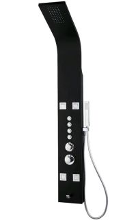 Душевая панель Denberg LT-204 с термостатом чёрный матовый