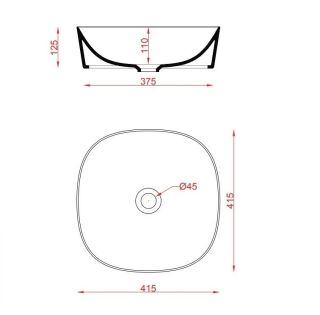 Раковина ArtCeram Ghost GHL001 01 58 mosaico platino*0 mosaico platino 41.5 см