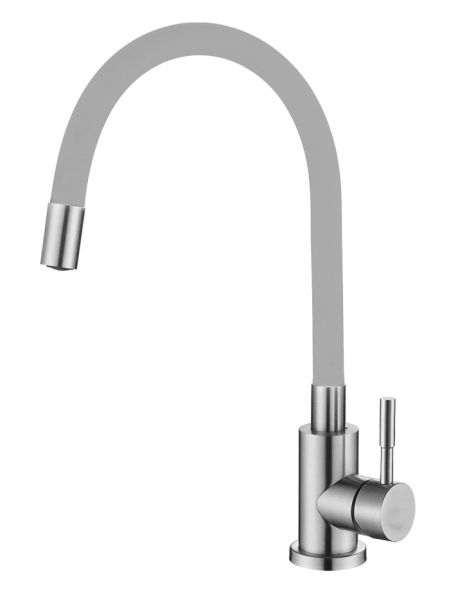 Смеситель для кухни Melana ELASTICO-610401GR сатин/серый