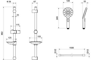 Душевой гарнитур Aquatek Оберон AQ2014CR хром