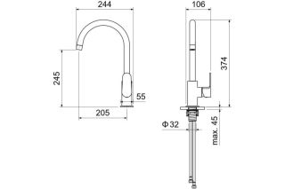 Смеситель для кухни Aquatek Оберон AQ1282CR