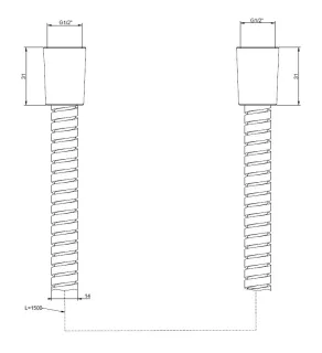 Душевой шланг двойной фальцовки Gessi Technical Accessories 01724.031 150 см хром