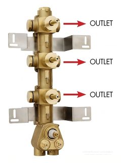 Скрытая часть термостата Bossini Z030202000 на три потребителя