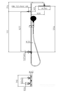 Душевая стойка Bossini Apice L10506.073 чёрный матовый