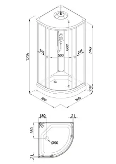 Душевая кабина Triton Вельвет Щ0000064622 80x80 см профиль белый стекло матовое