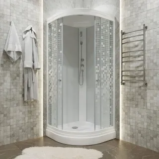 Душевая кабина Triton Стандарт-Мозаика Щ0000061828 100x100 см профиль белый стекло мозаика