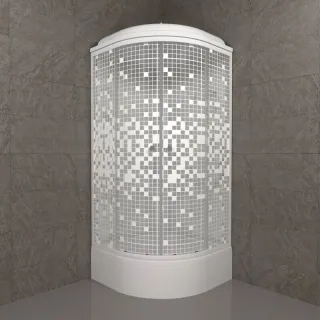 Душевая кабина Triton Стандарт -Мозаика Щ0000061822 100x100 см профиль белый стекло мозаика