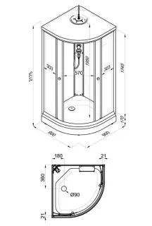 Душевая кабина Triton Стандарт-Полосы Щ0000061842 90x90 см профиль белый стекло с узором