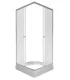 Душевой уголок Triton Вента-Хром-Вельвет Щ0000067981 90x90 см на поддоне профиль хром стекло матовое