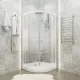 Душевой уголок Triton Стандарт-Полосы Щ0000061805 90x90 см профиль белый стекло с узором