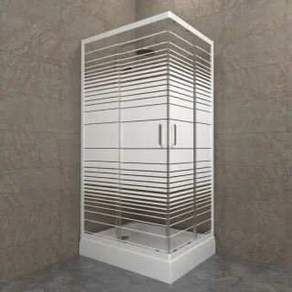 Душевой уголок Triton Фьюжн Щ0000064851 120x80 см профиль белый стекло с узором