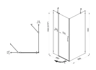 Душевой уголок Triton Йота Щ0000054032 90x90 см профиль чёрный стекло прозрачное