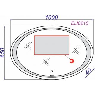 Зеркало с подсветкой Clarberg Ellipse ELI0210 100см