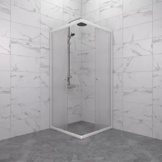 Душевой уголок Triton Вельвет Щ0000071052 80x80 см профиль белый стекло матовое