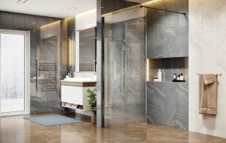 Душевая перегородка Ambassador Walk-in 15031112 120см чёрный/прозрачное