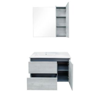 Comforty Зеркало-шкаф "Тромсе-80" дуб сонома