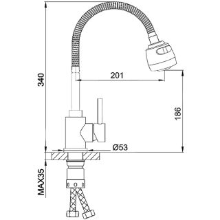 Смеситель для кухни Frap F40993-6 черный