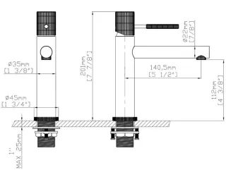 Смеситель для раковины Gid Edessa SS070GMK вороненая сталь