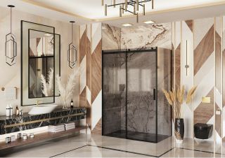 Душевой уголок Ambassador Benefit 19022204HBB-110HBB 150x110см чёрный/тонированное