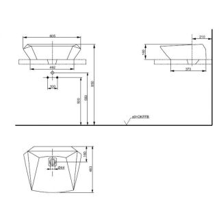 Раковина Toto Jewelhex LW681B#W белая