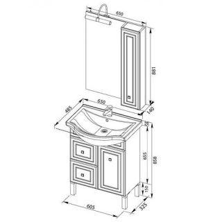 Зеркальный шкаф Aquanet Стайл 158968 65 см белый