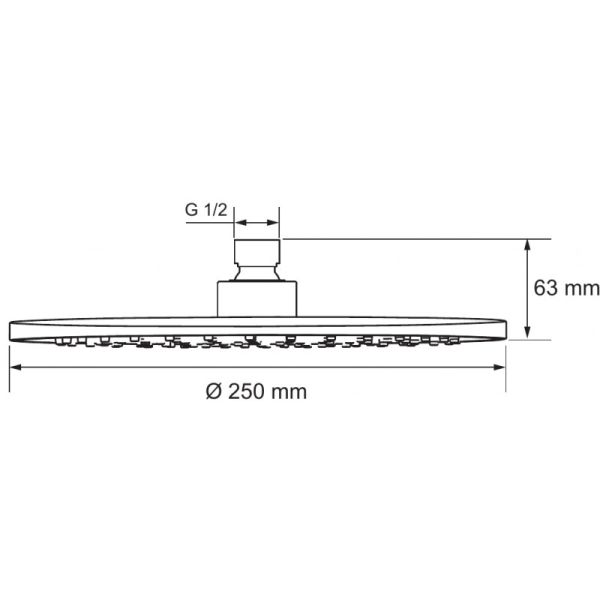 Верхний душ Aquanet Static AF330-84-R250B 261825 25 см чёрный матовый