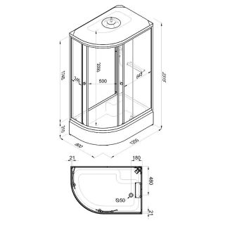 Душевая кабина Triton Коралл-Лайт Щ0000068948 правая 120x80 см профиль белый стекло градиент