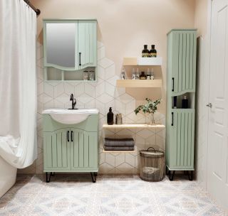 Зеркальный шкаф Runo мята Марсель 65 (00-00001219)