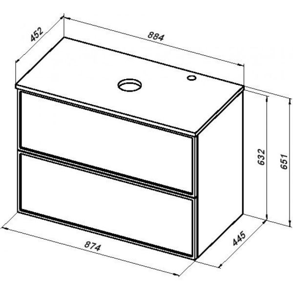 Столешница Aquanet Арт 313271 90 см маренго