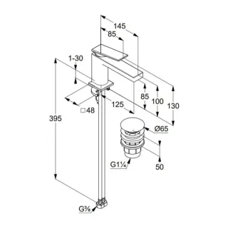 Смеситель для раковины Kludi Decus 54266N175 брашированная бронза