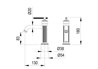 Смеситель для раковины Boheme ETERNA MATT GOLD золото