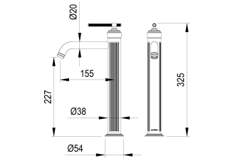 Смеситель для раковины Boheme высокий ETERNA NICKEL BRUSH никель