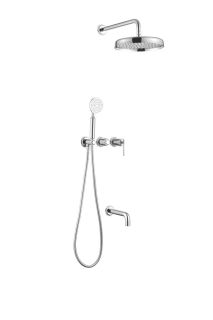 Смеситель встроенный Boheme + верхний + ручной душ + излив, ETERNA CHROME хром