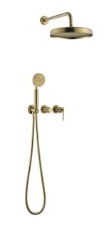 Смеситель встроенный Boheme + верхний+ ручной душ, ETERNA MATT GOLD матовое золото